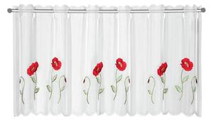 Biała firanka 155x45 cm Poppies – Sehlbach