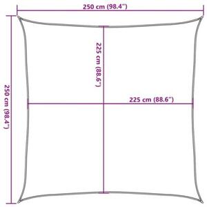 Żagiel przeciwsłoneczny, 160 g/m², piaskowy, 2,5x2,5 m, hdpe