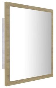 Lustro Åazienkowe LED, kolor dÄ b sonoma, 40x8,5x37 cm, akryl