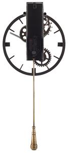 Zegar ścienny z wahadłem złoty postarzany żelazny metalowy okrągły 30 cm Marcote Beliani