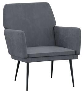 Fotel, ciemnoszary, 62x79x79 cm, obity aksamitem