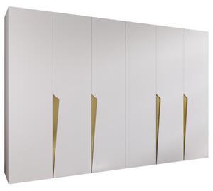 Szafa uchylna otwierana Piano 1 300 (2x150) wys. 202 cm biaÅy + u. zÅoty