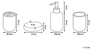 Zestaw akcesoriów łazienkowych ciemnoszary ceramiczny dozownik mydła pojemnik na szczoteczki Iloca Beliani
