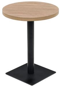 Stolik bistro z mdf, stalowa podstawa, 60x75 cm, kolor dębu