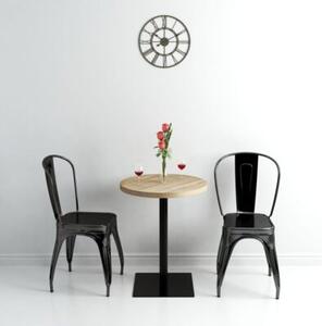Stolik bistro z mdf, stalowa podstawa, 60x75 cm, kolor dębu