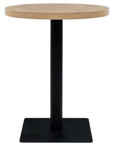 Stolik bistro z mdf, stalowa podstawa, 60x75 cm, kolor dębu