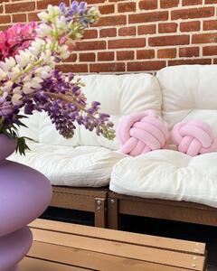 Nowoczesna ozdobna poduszka supeł welurowa 30 x 30 cm różowa Malni Beliani