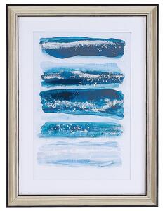 Obraz w ramce niebieski abstrakcyjny wygląd akwareli 30 x 40 cm Ferate Beliani