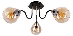 Lampa sufitowa w czarno-złotym kolorze ze szklanym kloszem Unica – Candellux Lighting