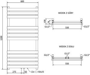 Mexen Jowisz grzejnik elektryczny 1200 x 600 mm, 600 W, biały - W107-1200-600-2600-20