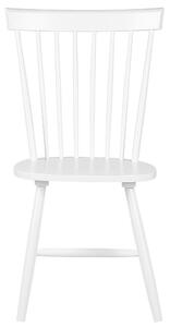 Zestaw 2 krzeseł do jadalni biały klasyczny drewniany Burges Beliani