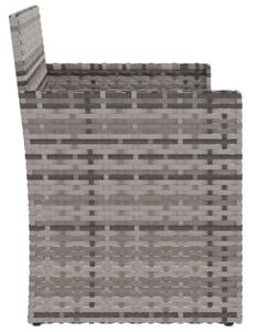 Ławka ogrodowa z poduszkami, szara, 105 cm, polirattan