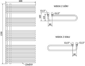 Mexen Amor grzejnik elektryczny 1200 x 600 mm, 900 W, czarny - W120-1200-600-2900-70