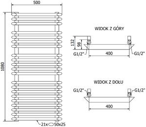 Mexen Akan grzejnik elektryczny 1080 x 500 mm, 900 W, biały - W121-1080-500-2900-20
