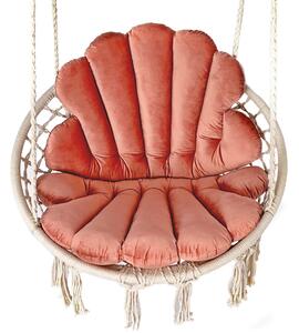 Wiszące krzesło z poduszkami na taras brudny róż - Karlos