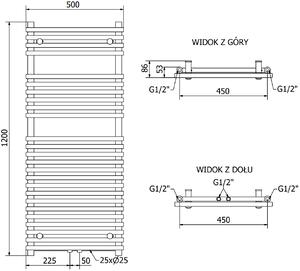 Mexen Sol grzejnik elektryczny 1200 x 500 mm, 600 W, antracyt - W125-1200-500-2600-66