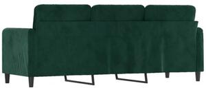 Sofa 3-osobowa, ciemnozielony, 180 cm, obita aksamitem