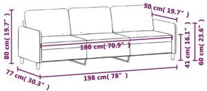 Sofa 3-osobowa, ciemnozielony, 180 cm, obita aksamitem
