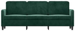 Sofa 3-osobowa, ciemnozielony, 180 cm, obita aksamitem