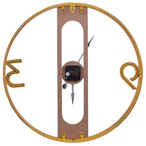 Nowoczesny zegar ścienny MDF do rustykalnych wnętrz brązowy do salonu Mulhouse Beliani