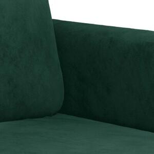 Sofa 3-osobowa, ciemnozielony, 180 cm, obita aksamitem
