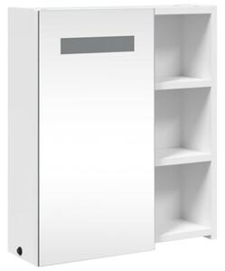 Szafka łazienkowa z lustrem i LED, biała, 45x13x52 cm