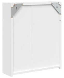 Szafka łazienkowa z lustrem i LED, biała, 45x13x52 cm