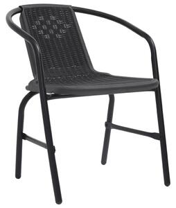 Krzesła ogrodowe, 4 szt., rattan syntetyczny i stal, 110 kg