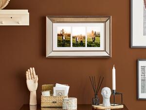Lustrzana ramka na zdjęcia kolaż miedziana szkło na 3 zdjęcia 51 x 32 cm Dabola Beliani