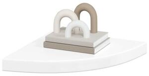 Narożne półki ścienne, 2 szt., połysk, białe, 35x35x3,8 cm, mdf