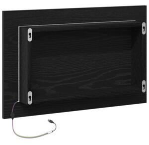 Lustro Åazienkowe z oÅwietleniem LED, czarny dÄ b, 60x8,5x37 cm