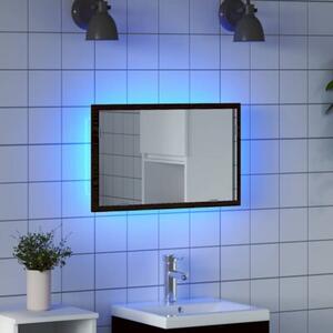 Lustro Åazienkowe z oÅwietleniem LED, czarny dÄ b, 60x8,5x37 cm
