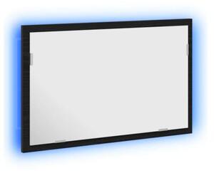 Lustro Åazienkowe z oÅwietleniem LED, czarny dÄ b, 60x8,5x37 cm
