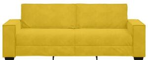 Sofa 3-osobowa, Å¼Ã³Åty, 220x78x84 cm, tapicerowana aksamitem