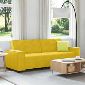 Sofa 3-osobowa, Å¼Ã³Åty, 220x78x84 cm, tapicerowana aksamitem