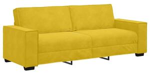 Sofa 3-osobowa, Å¼Ã³Åty, 220x78x84 cm, tapicerowana aksamitem