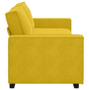 Sofa 3-osobowa, Å¼Ã³Åty, 220x78x84 cm, tapicerowana aksamitem
