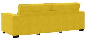Sofa 3-osobowa, Å¼Ã³Åty, 220x78x84 cm, tapicerowana aksamitem