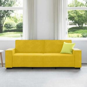 Sofa 3-osobowa, Å¼Ã³Åty, 220x78x84 cm, tapicerowana aksamitem