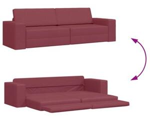 Sofa bed czerwone wino 245 x 78 x 77 cm aksamit