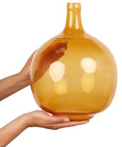 Wazon dekoracyjny szklany okrągły 34 cm ręcznie wykonany ozdobny pomarańczowy Gosht Beliani