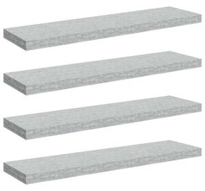 Półki ścienne, 4 szt., szarość betonu, 90x23,5x3,8 cm, mdf