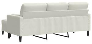 Sofa 3-osobowa, kremowa, 180 cm, tapicerowana aksamit
