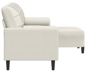 Sofa 3-osobowa, kremowa, 180 cm, tapicerowana aksamit