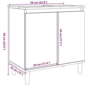 Szafka pod umywalkę, szarość betonu, 58x33x60 cm