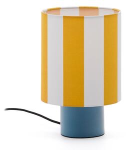 Żółto-niebieska lampa stołowa z tekstylnym kloszem (wysokość 25 cm) Ciral – Kave Home