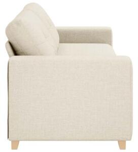 Sofa beÅ¼owy 221 x 78 x 80 cm tkanina lniana