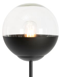Lampa podłogowa Retro czarna z przezroczystym szkłem - Eclipse Oswietlenie wewnetrzne