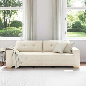 Sofa beÅ¼owy 221 x 78 x 80 cm tkanina lniana