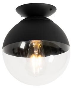 Lampa sufitowa Retro czarna z przezroczystym szkłem - Eclipse Oswietlenie wewnetrzne